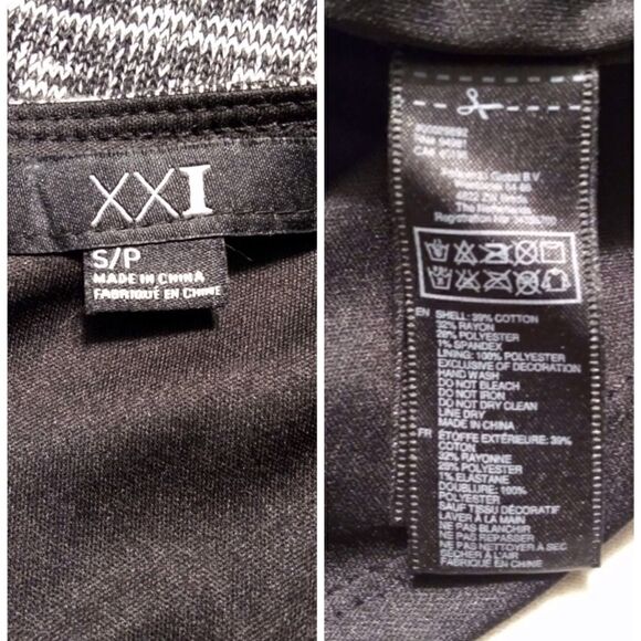 Forever 21 Shirred Sleeve Bodycon Sweater Dress Black Beige Small - Picture 9 of 10